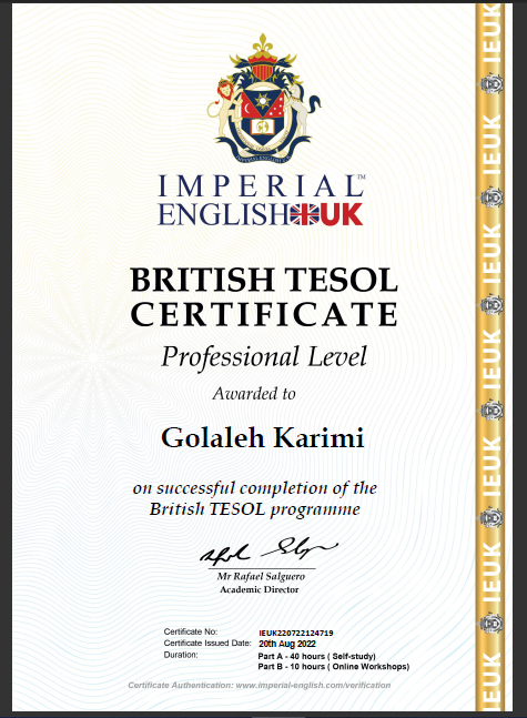 TESOL certificate