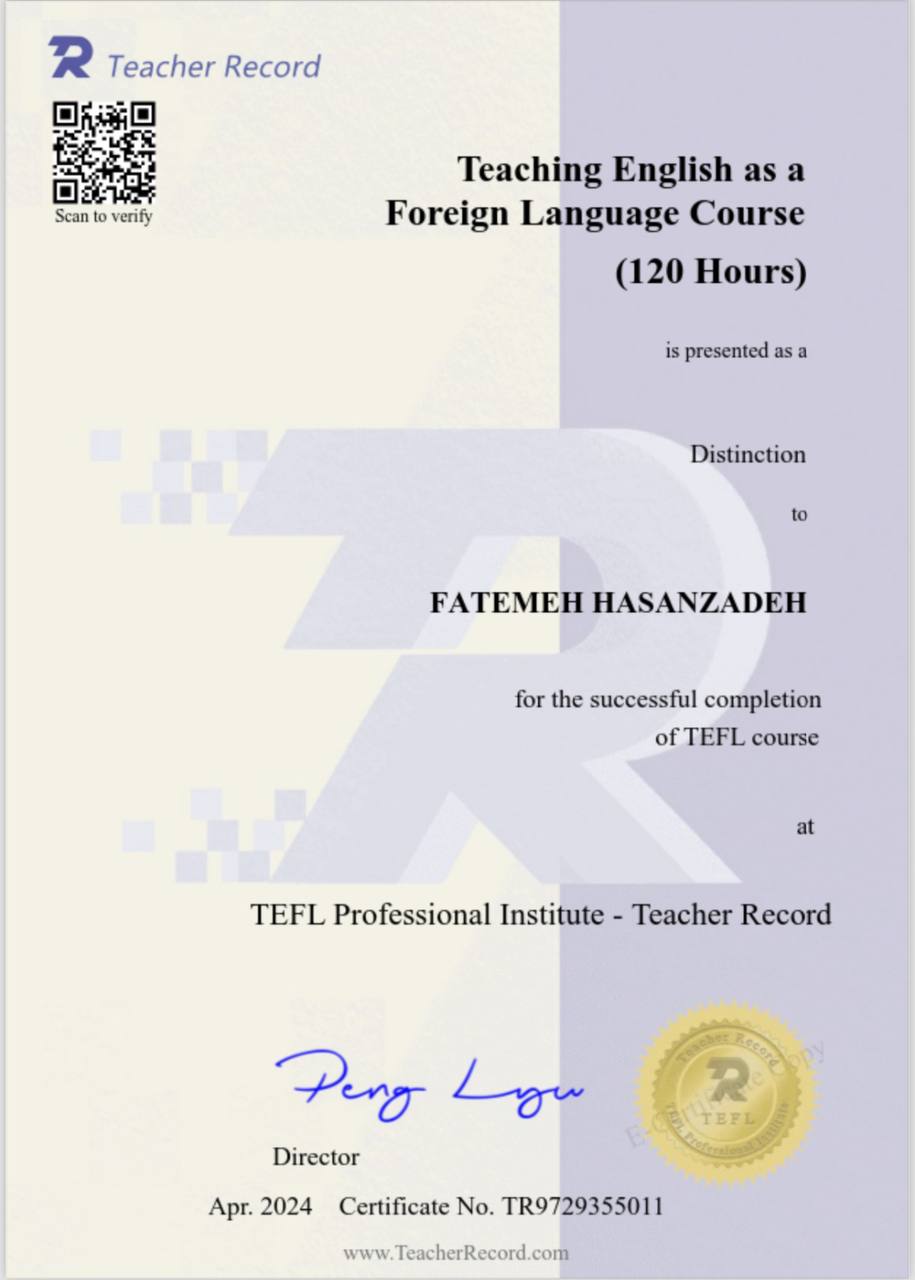 TEFL certificate