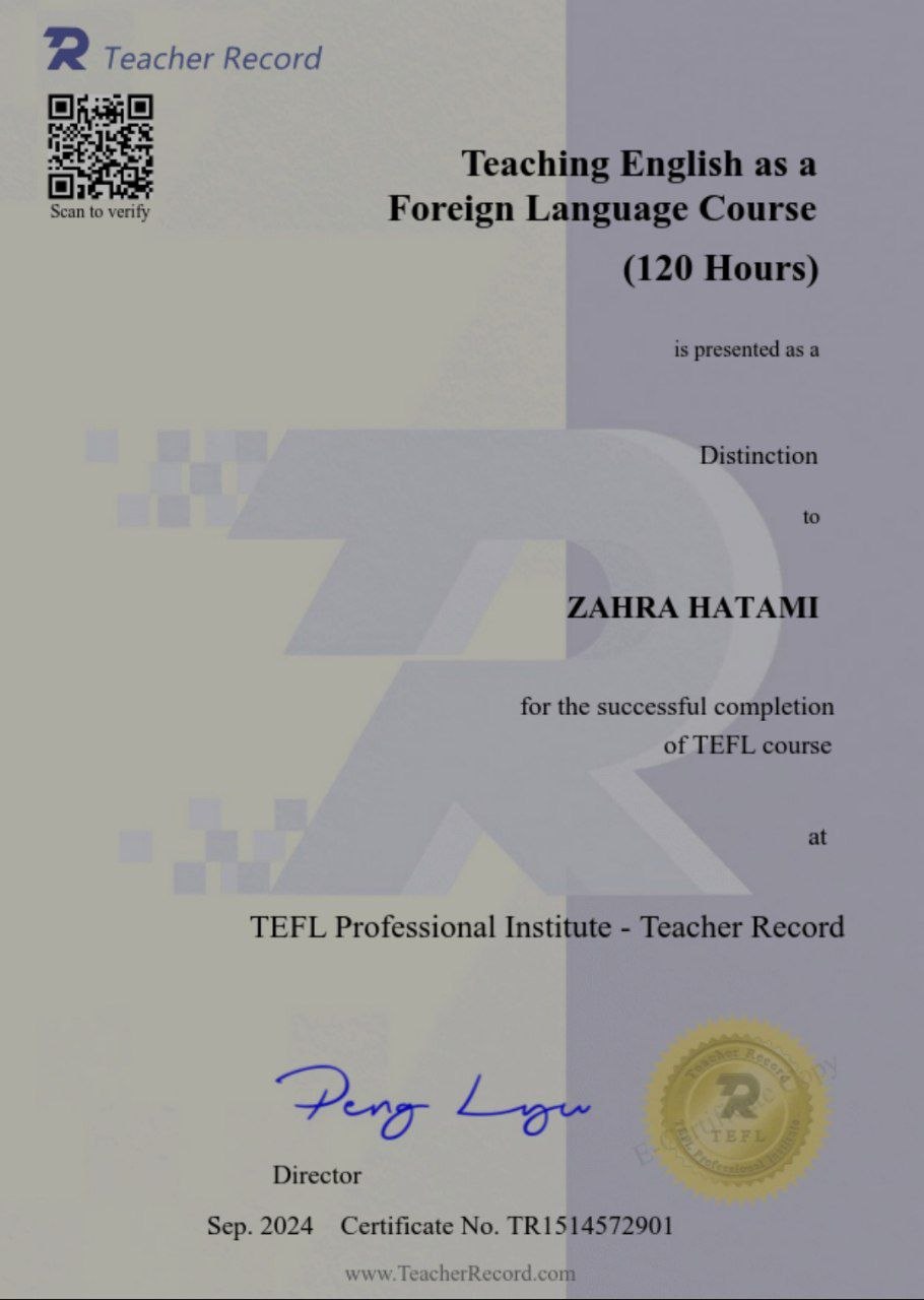 TEFL certificate