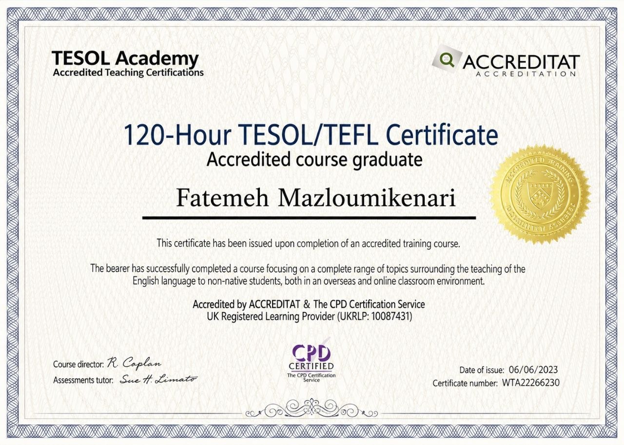 TESOL certificate