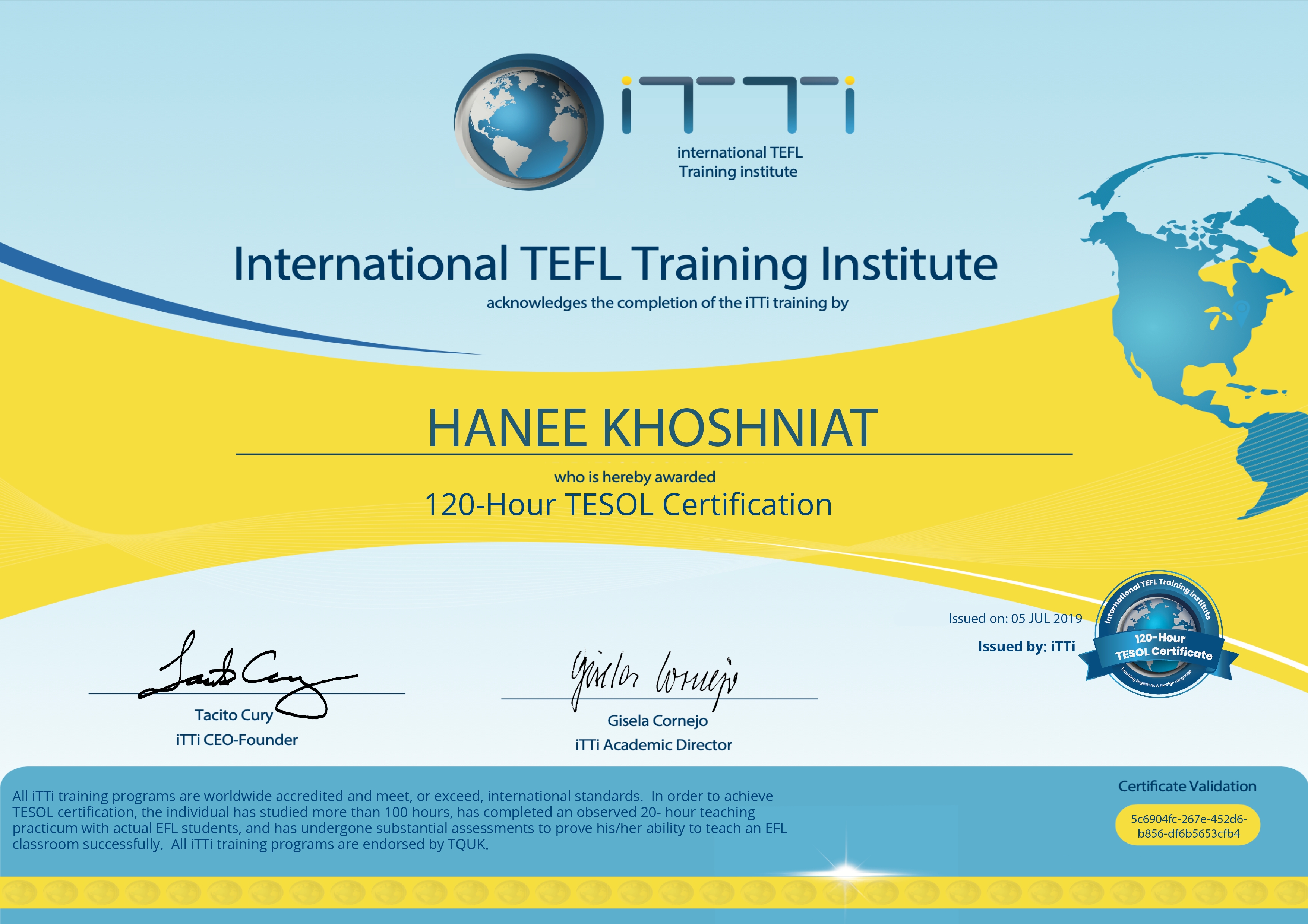 TESOL certificate