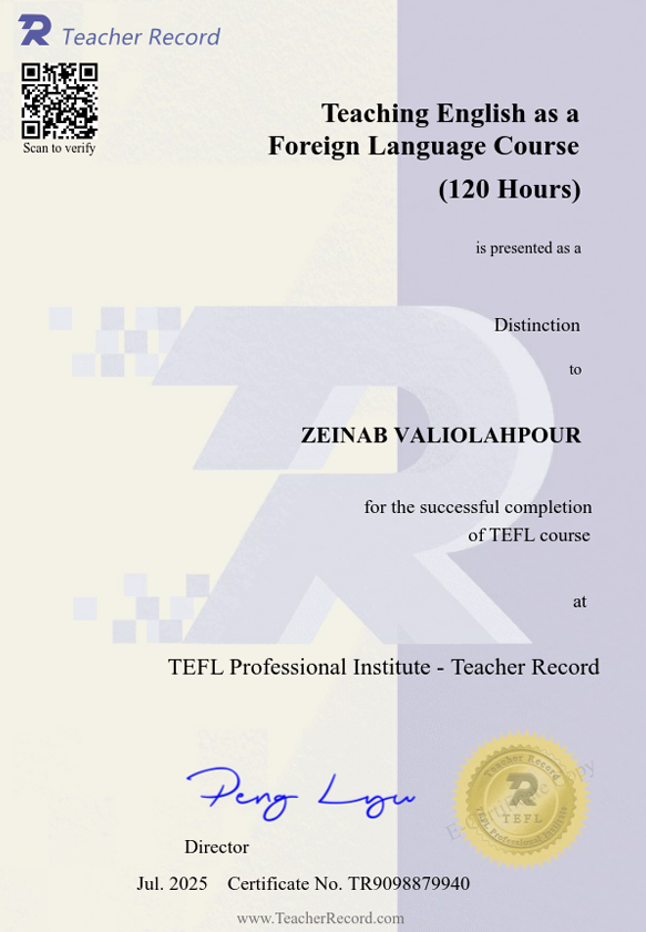 TEFL certificate