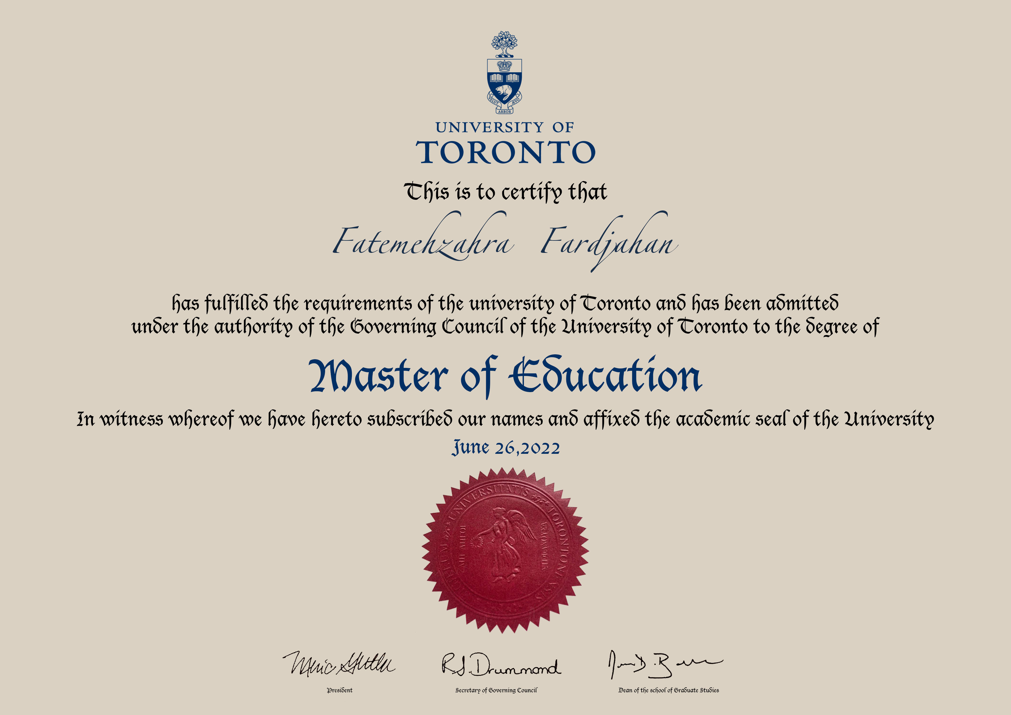 degree certificate
