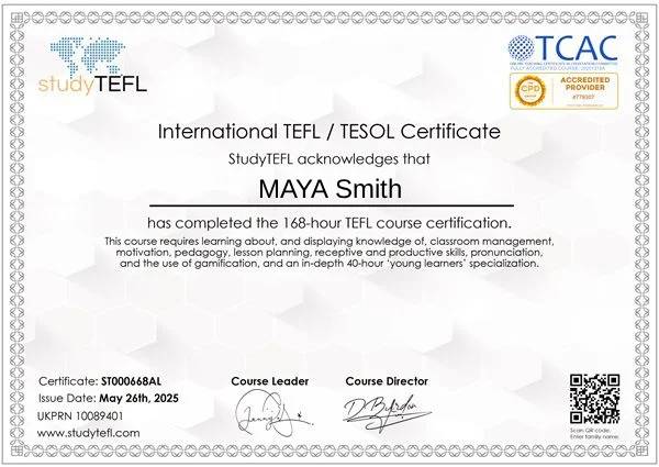 TEFL certificate