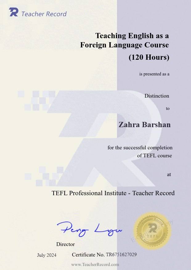 TEFL certificate
