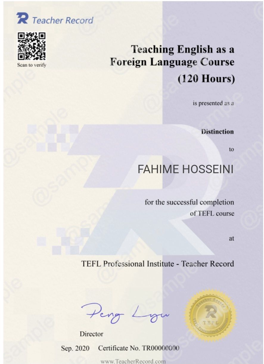 TEFL certificate