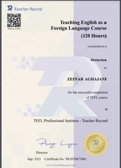 TEFL certificate