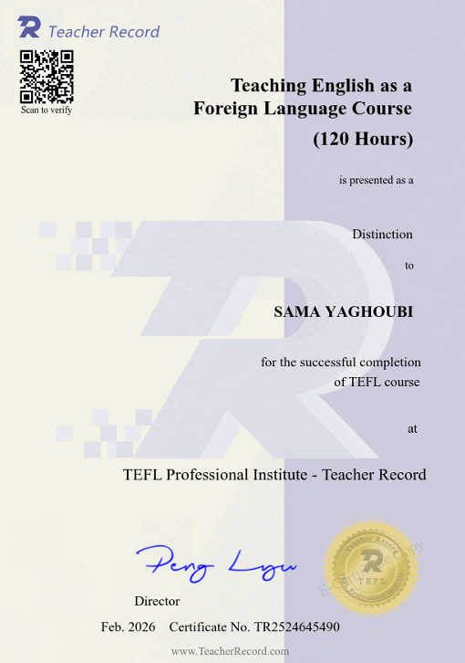 TEFL certificate