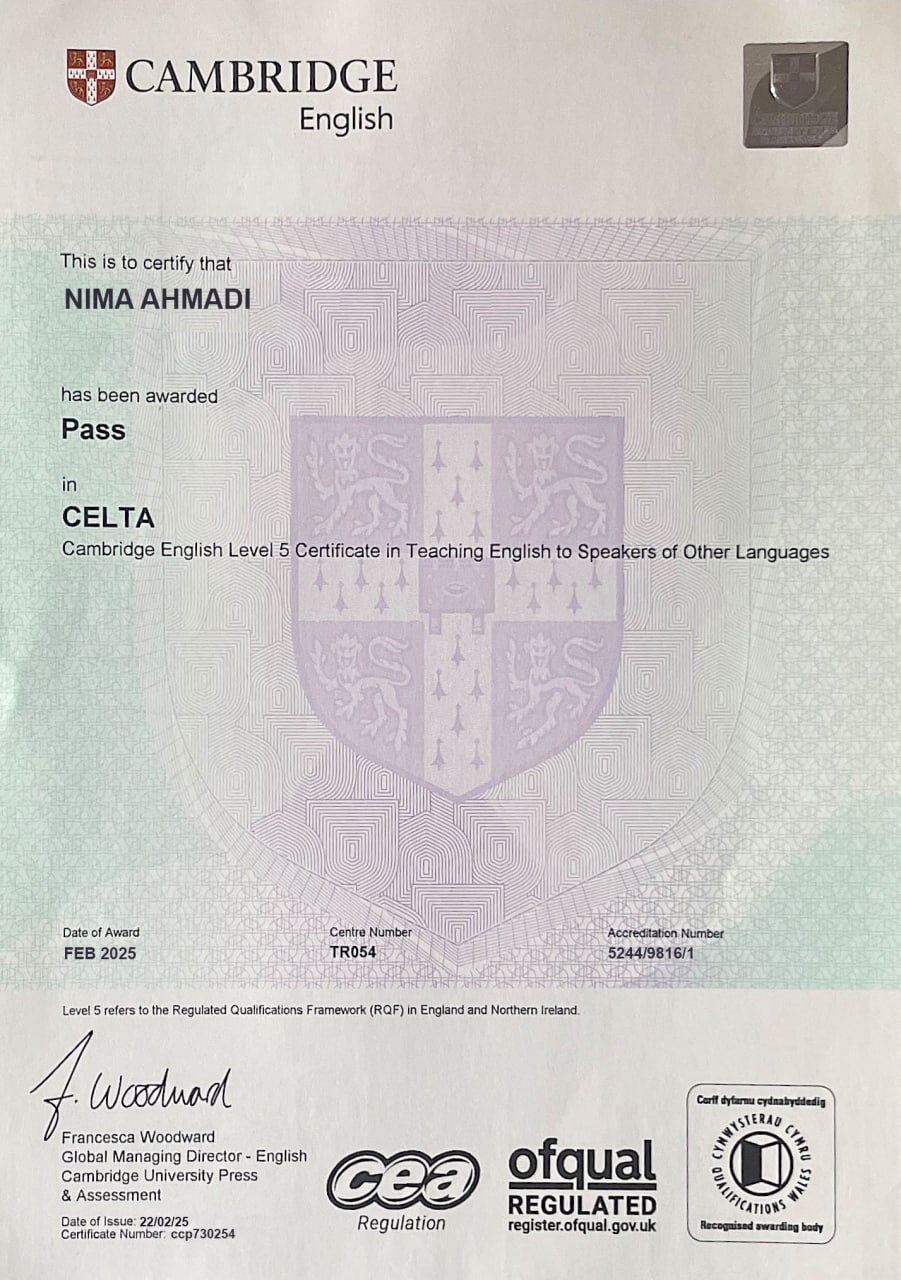 Celta certificate