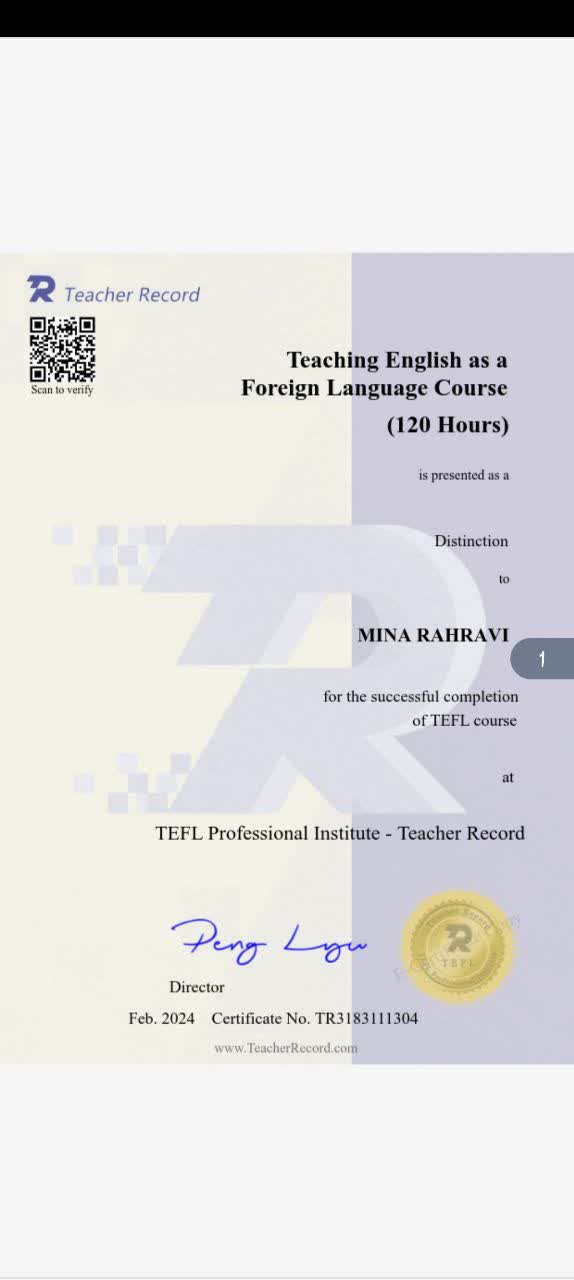 TEFL certificate