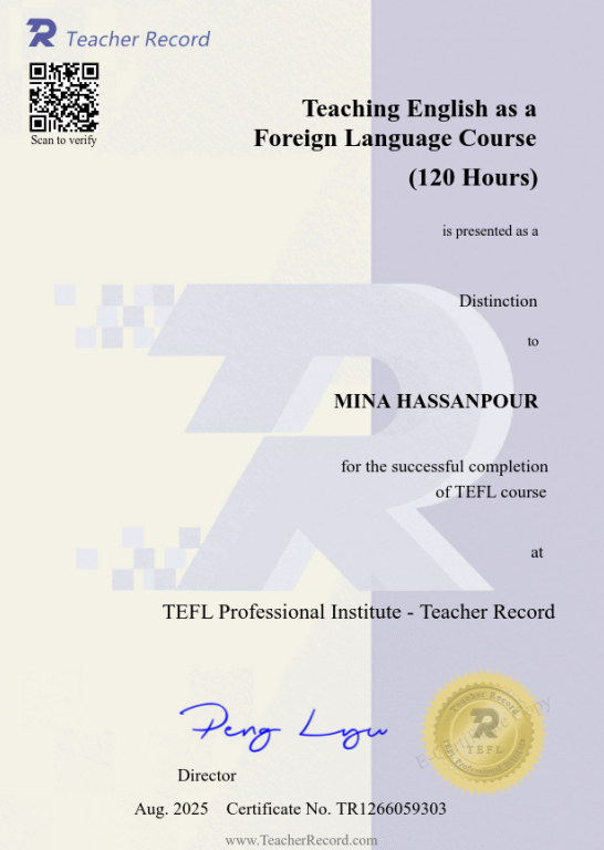 TEFL certificate