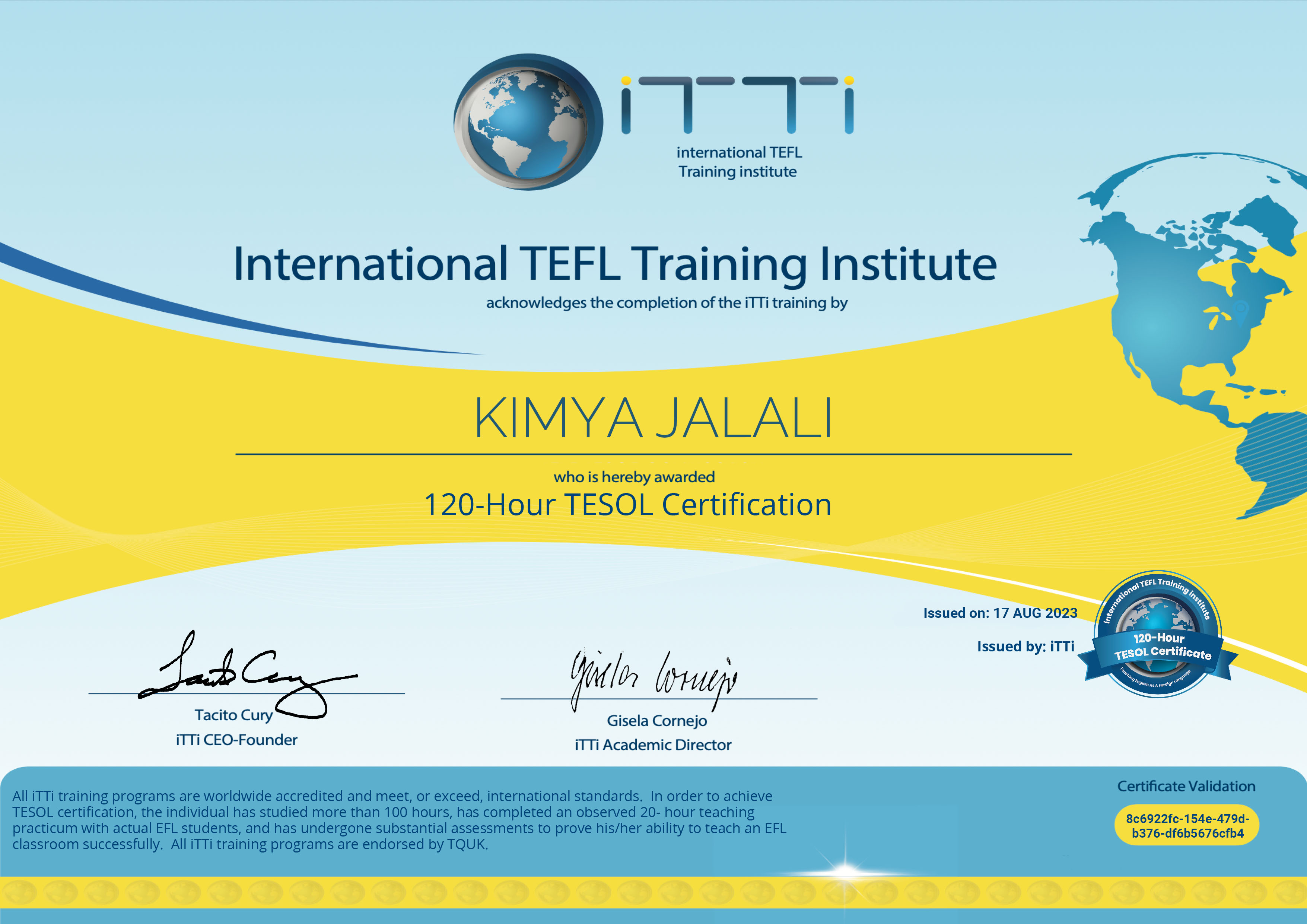 TESOL certificate