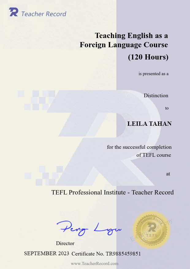 TEFL certificate