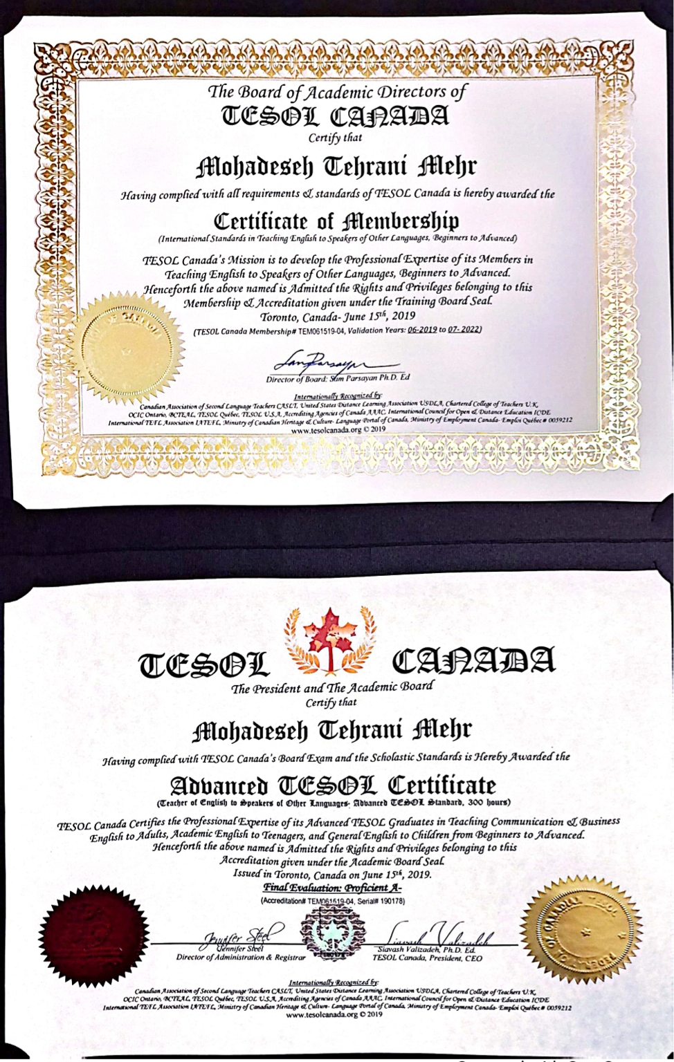 TESOL certificate