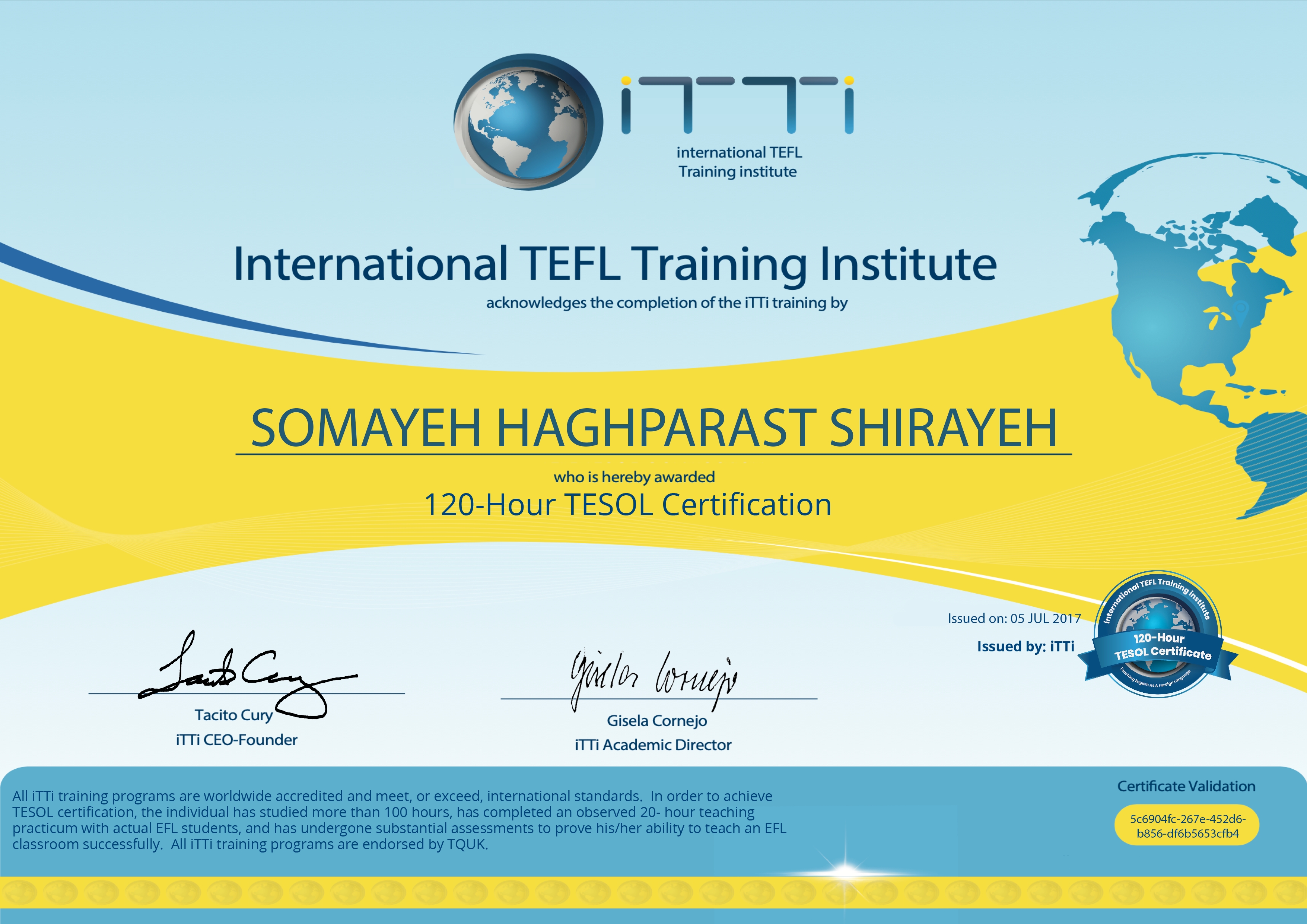 TESOL certificate