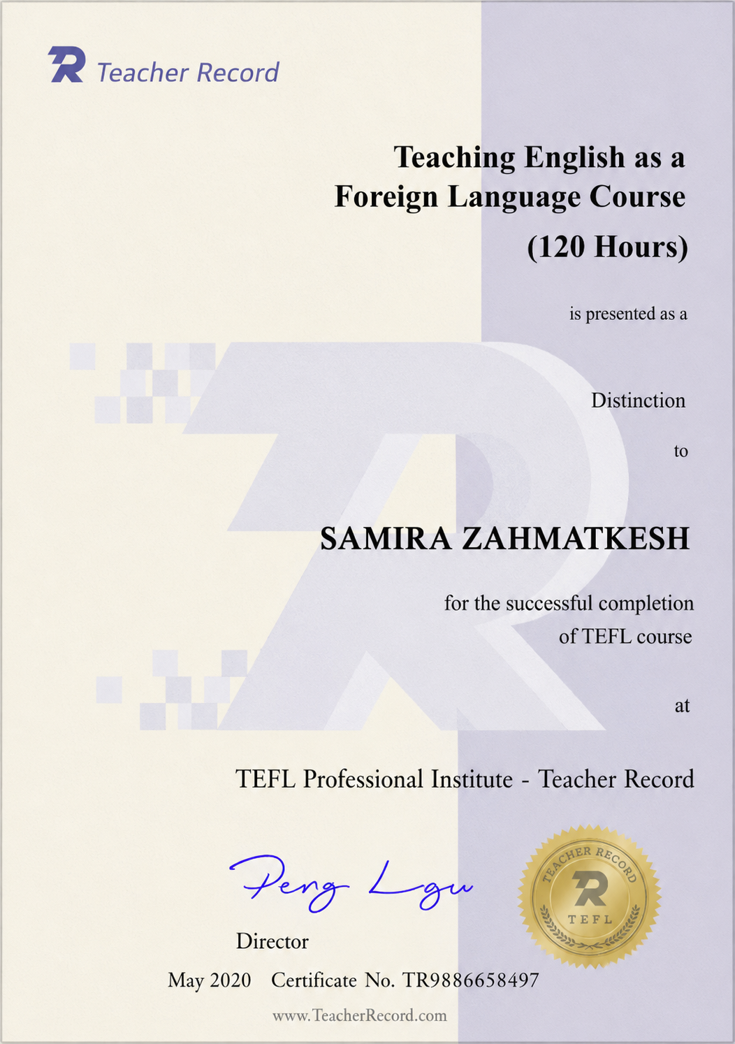 TEFL certificate