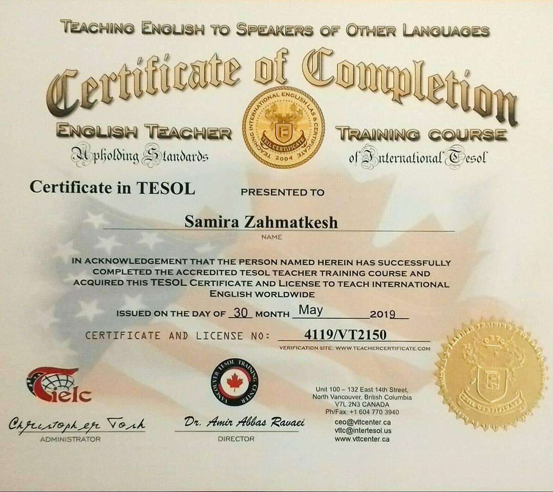 TESOL certificate