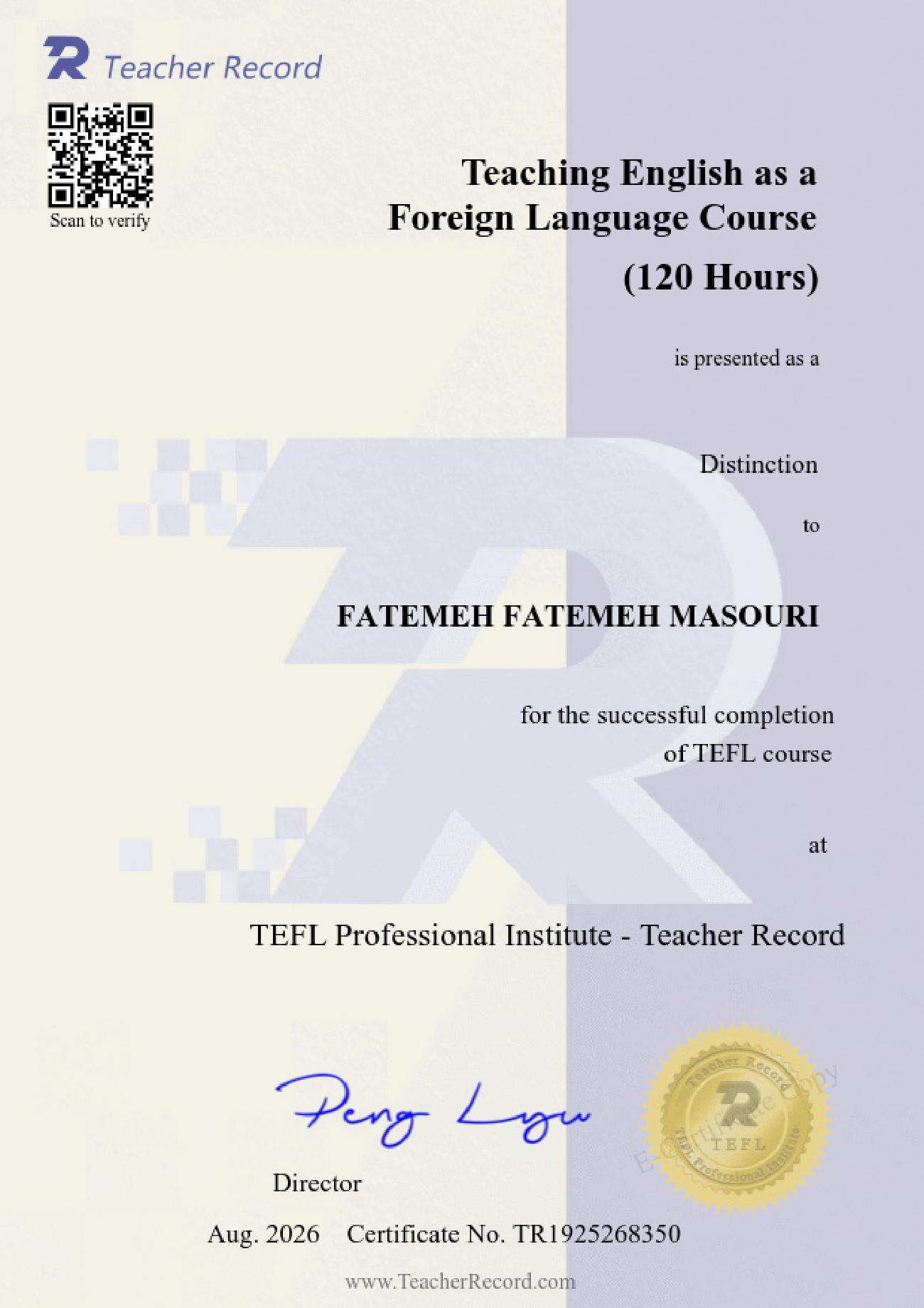 TEFL certificate