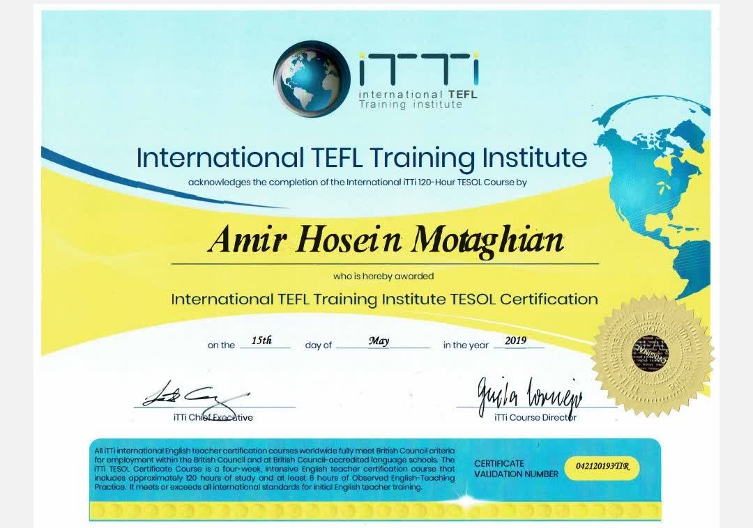 TESOL certificate