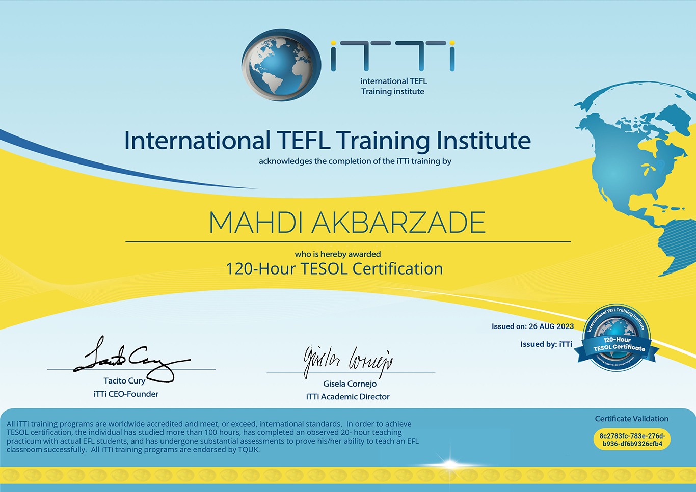 TESOL certificate
