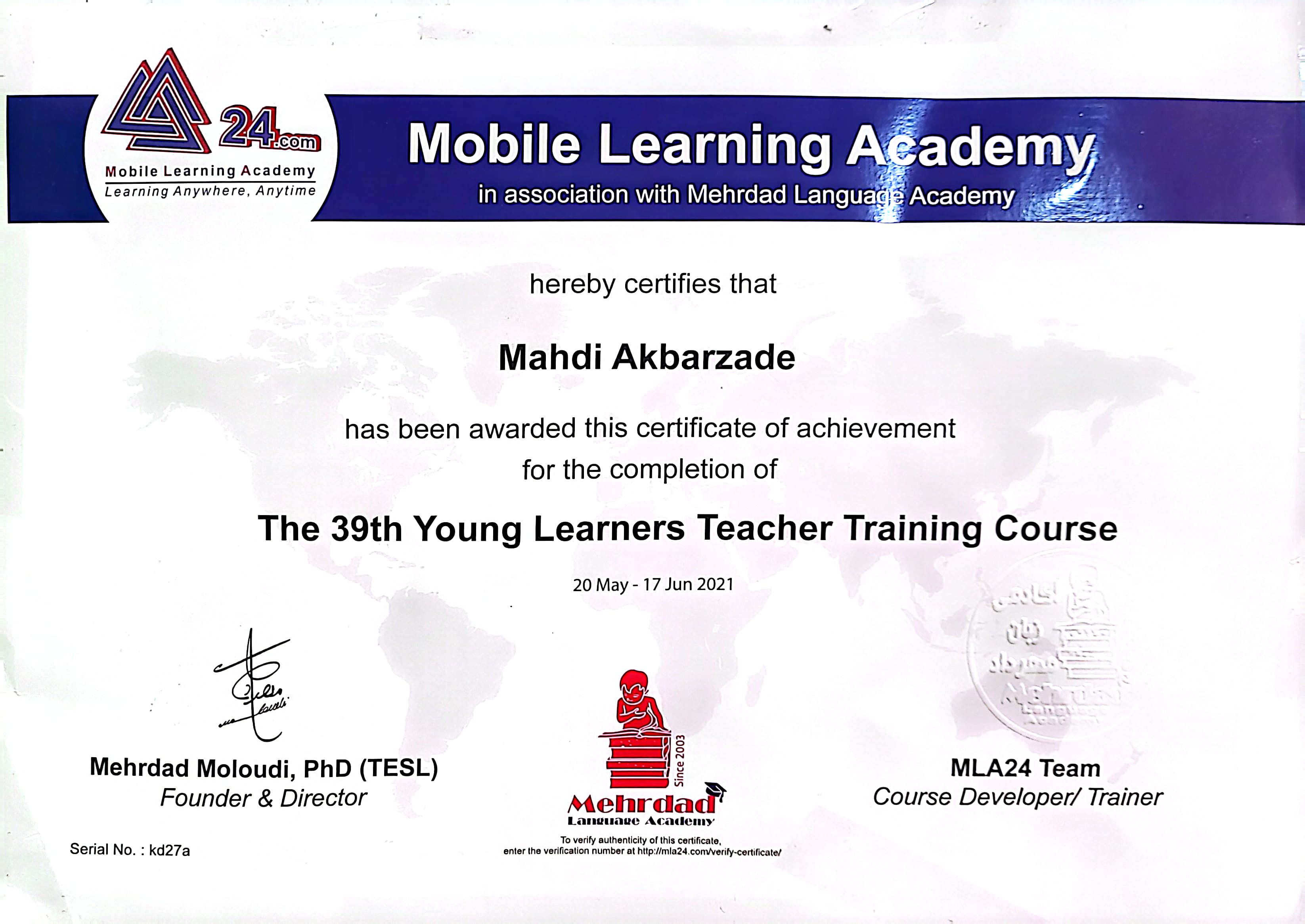 TTC certificate