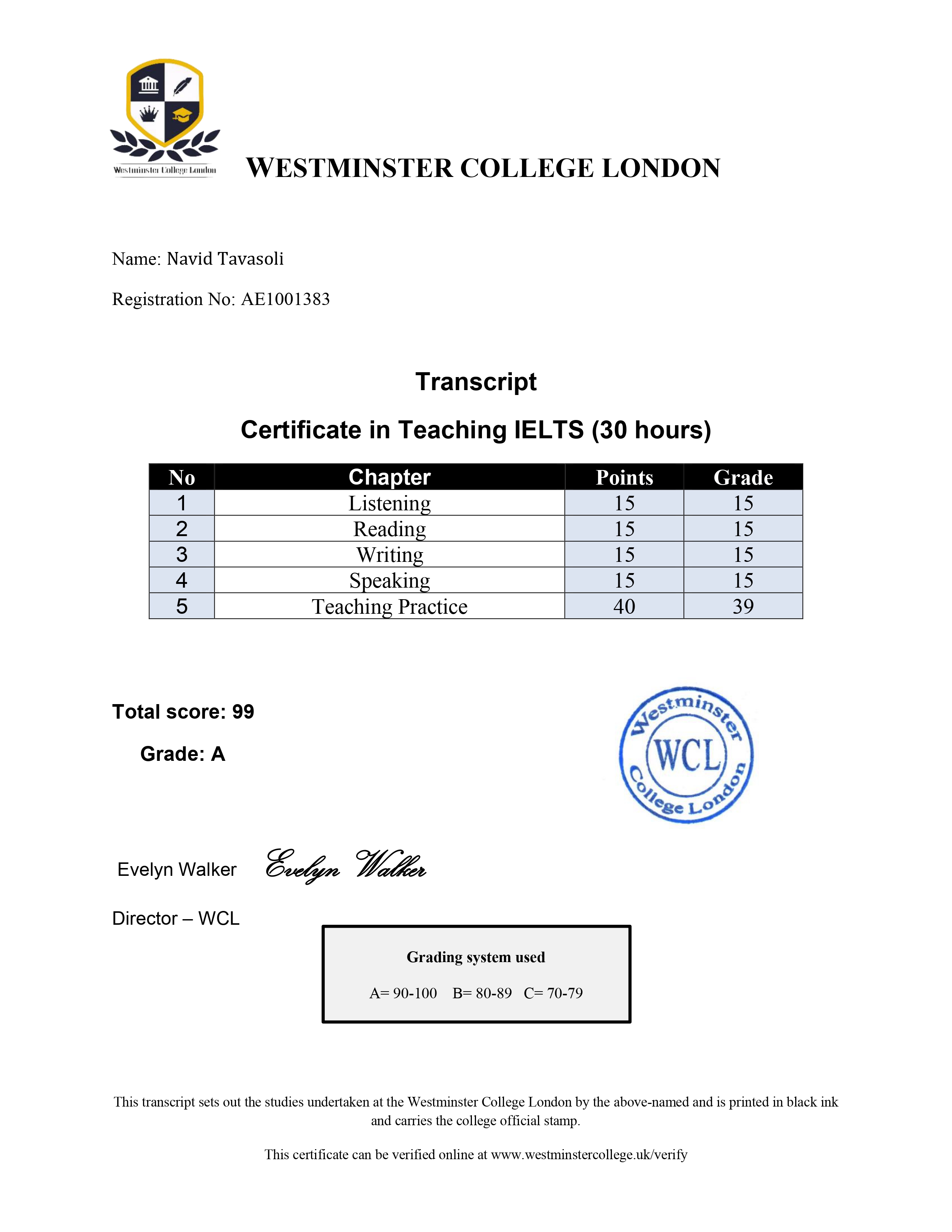 30 Hour Certificate in Teaching IELTS certificate