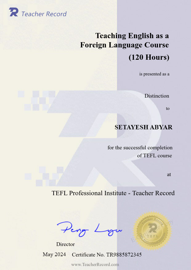 TEFL certificate