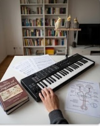 The creative balance between science, music, and words.
