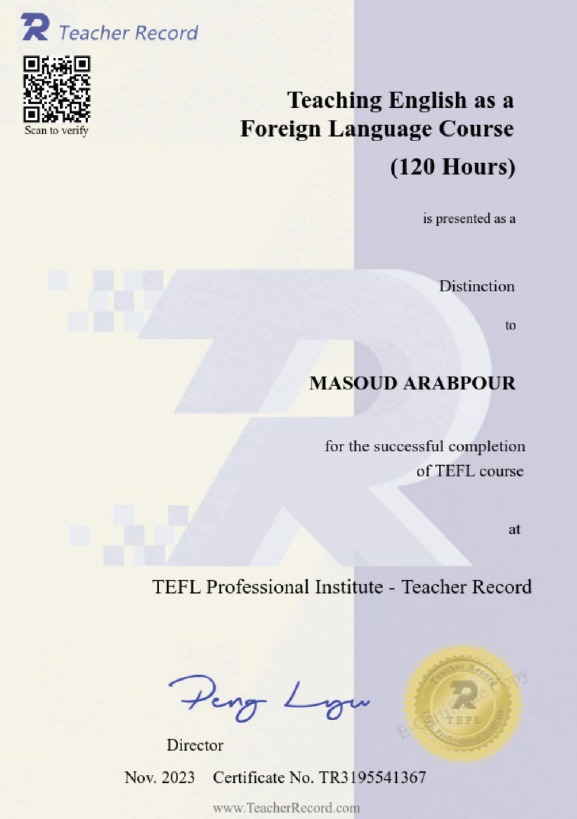 TEFL certificate