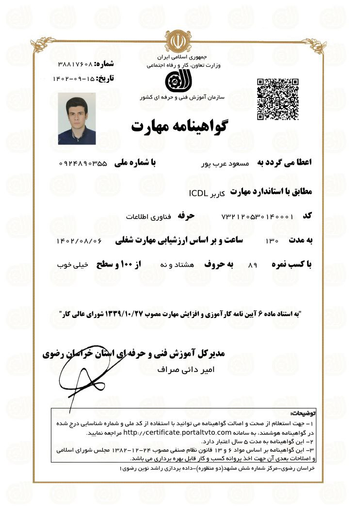 ICDL certificate