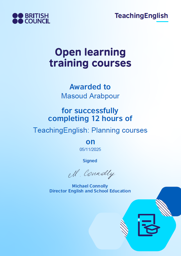 Planning Courses certificate