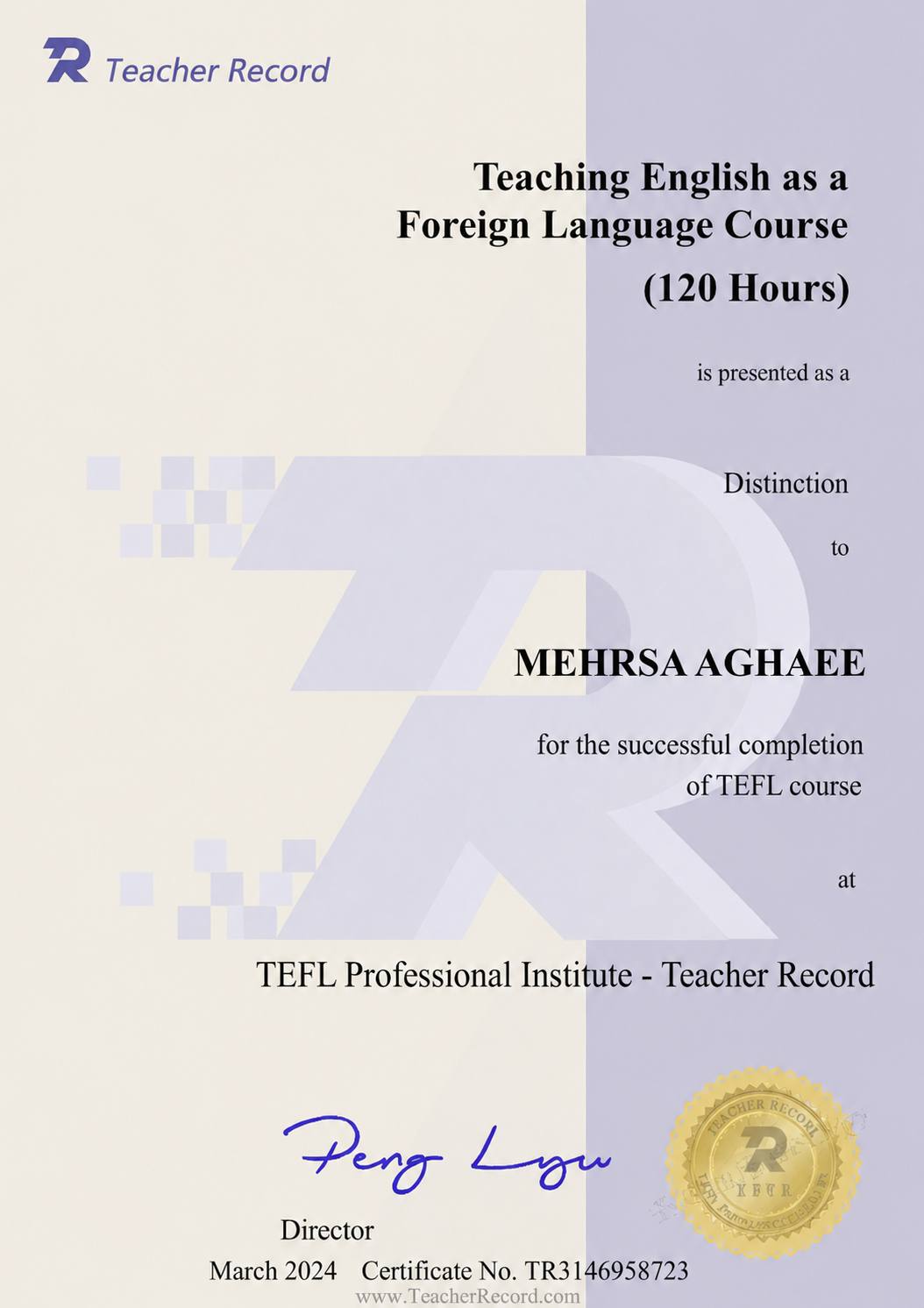 TEFL certificate