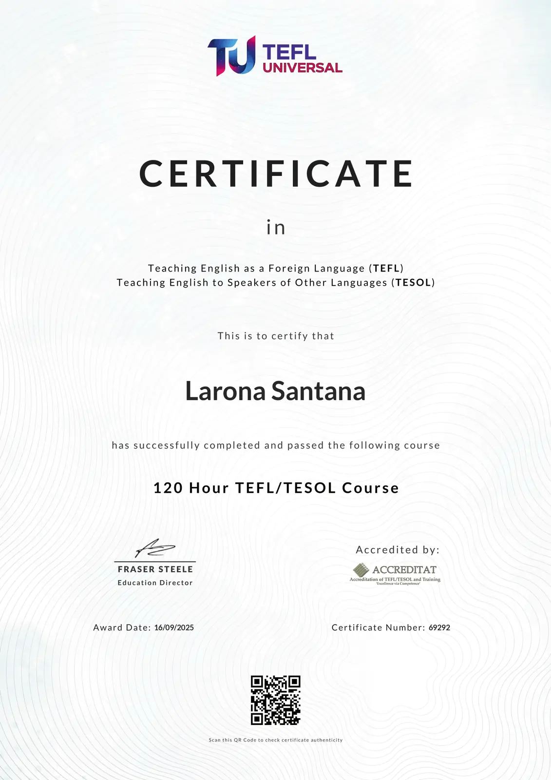 TEFL certificate