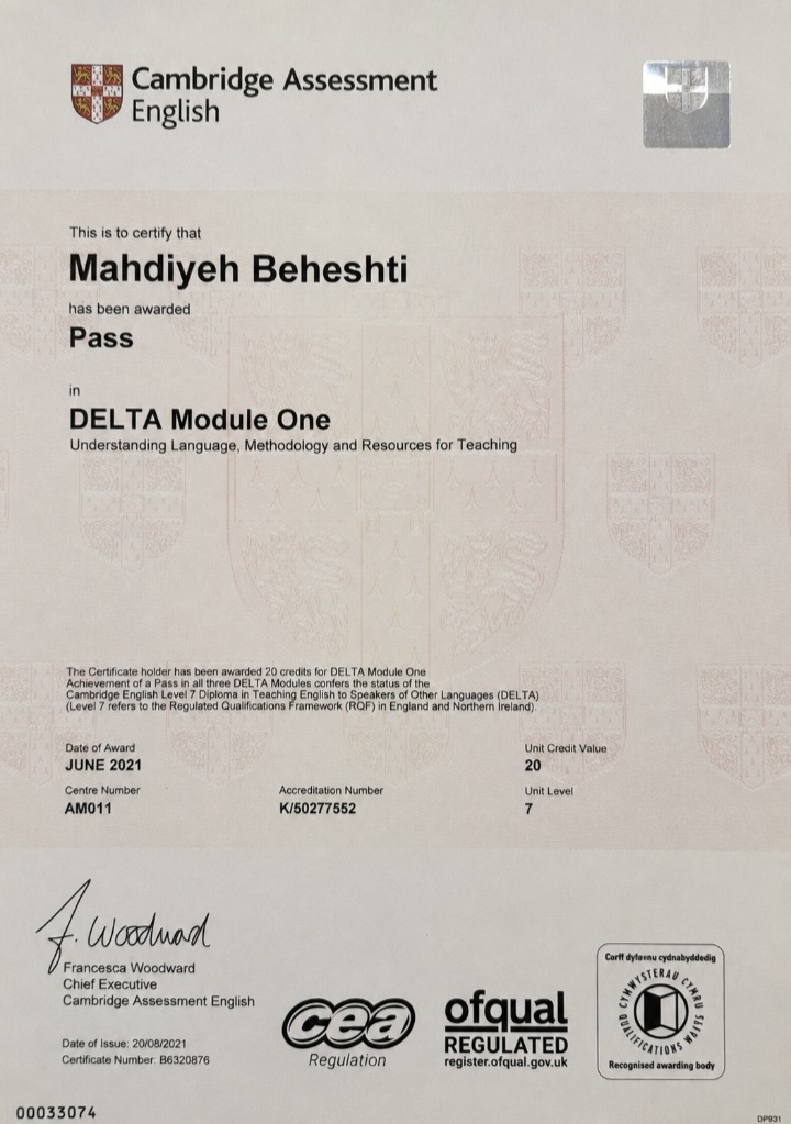 Delta certificate