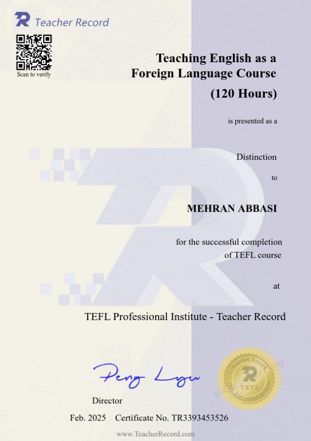 TEFL certificate