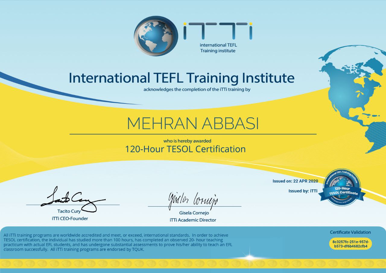TESOL certificate