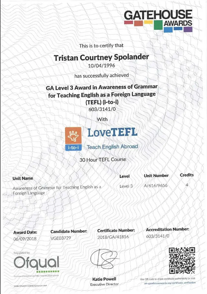 TEFL 30 hour certificate