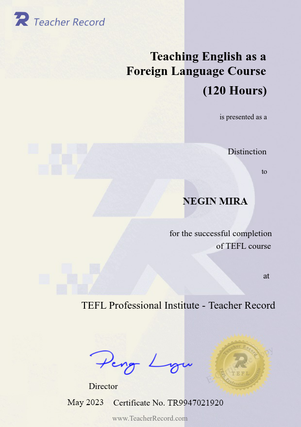TEFL certificate