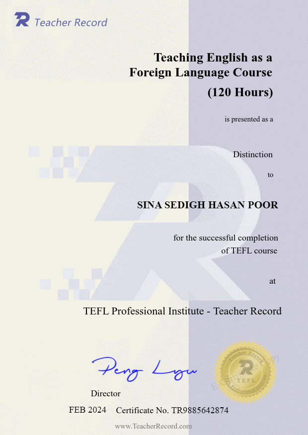 TEFL certificate