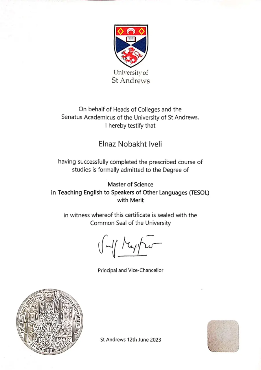 TESOL certificate